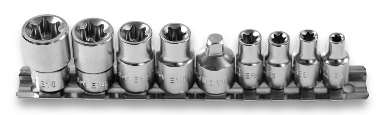 Nomaināmo galviņu TORX 1/4", 3/8" komplekts (9 gab.)