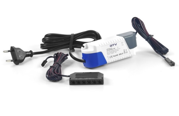 LED transformātors DC12V, ar vadiem un konektoru 6x ligzdas, no 6W-54W