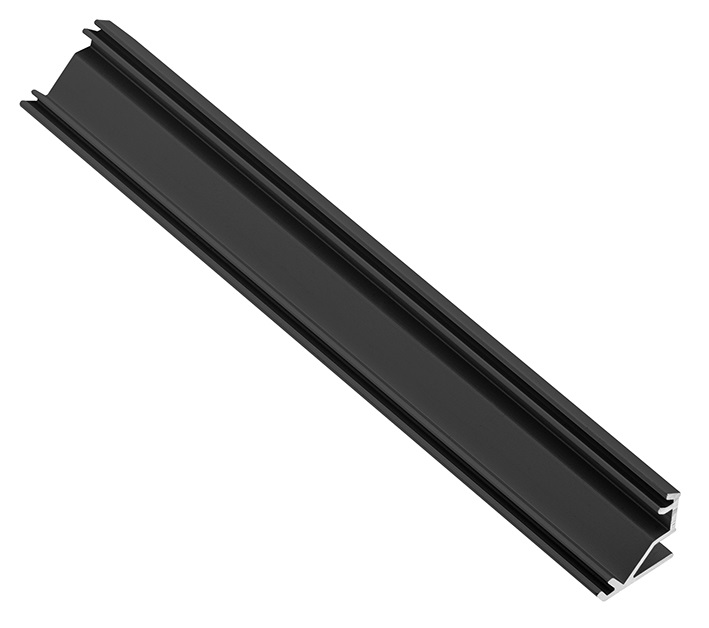 Profils LED lentām GLAX-NKK, uzliktais stūra, 2m, melns
