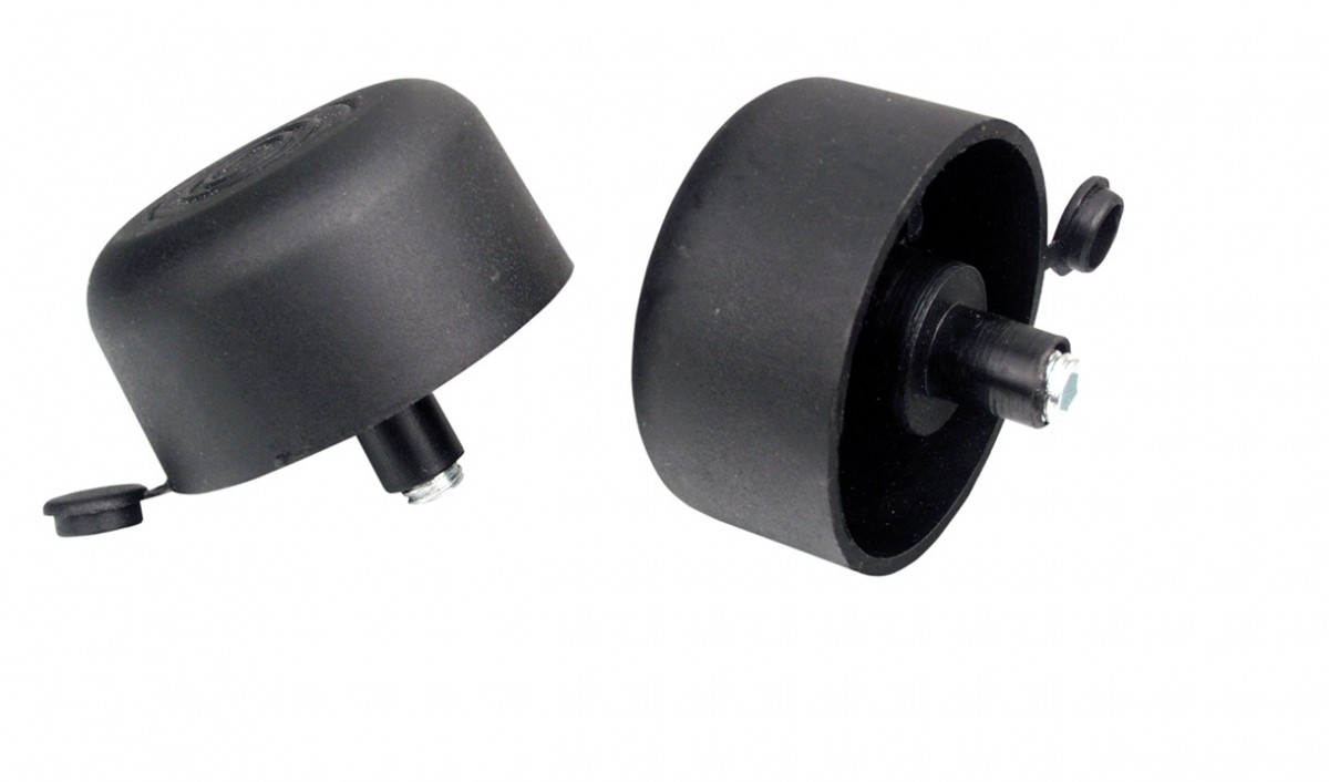 Mēbeļu kāja D-50mm,  H-17, 26, 44 mm regulējama, melna