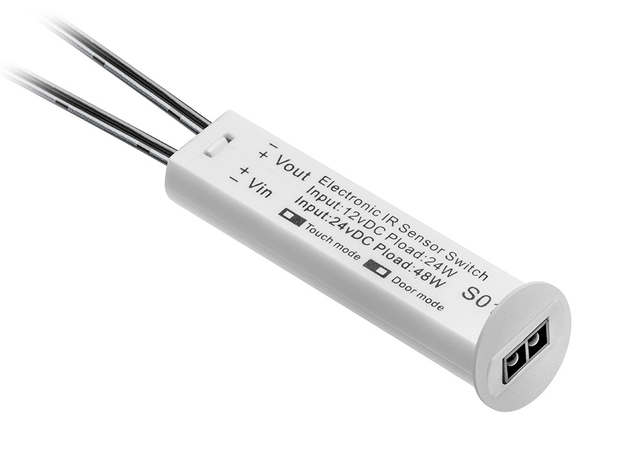 Bezkontakta sensora slēdzis, dimmerējams, balts (12V, max 24W ) ar vadu 3m