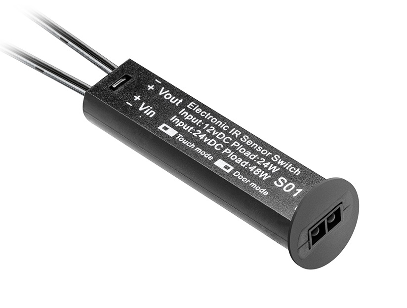 Bezkontakta sensora slēdzis, dimmerējams, melns (12V, max 24W ) ar vadu 3m