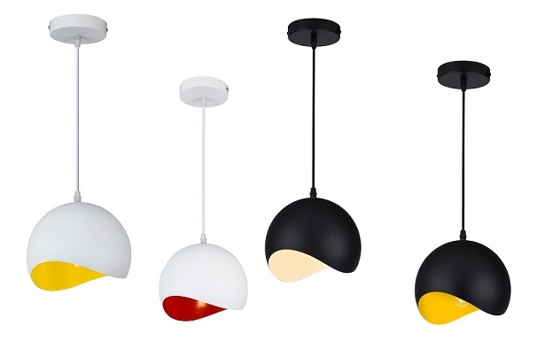 LED lustra MAVIA, max 40W, E27, melna/balta