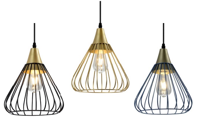 LED lustra TESS, max 40W, E27, melna/zelta/zila krāsa