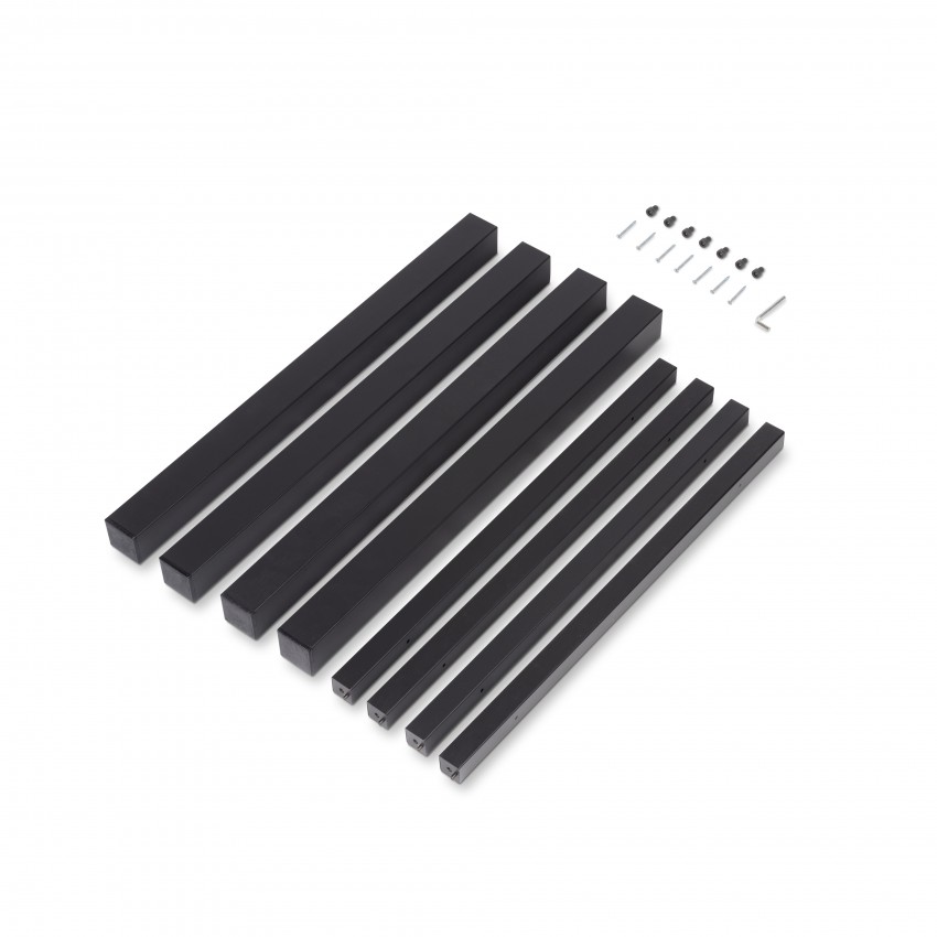 Kvadrātveida kājas un galda rāmis, 50x50mm, 750x750, Melns