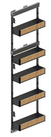 Kolona Maxima PURO ar sānu stiprinājumu, korp. 150/200 mm, H-1700 mm, melns mat./ozols