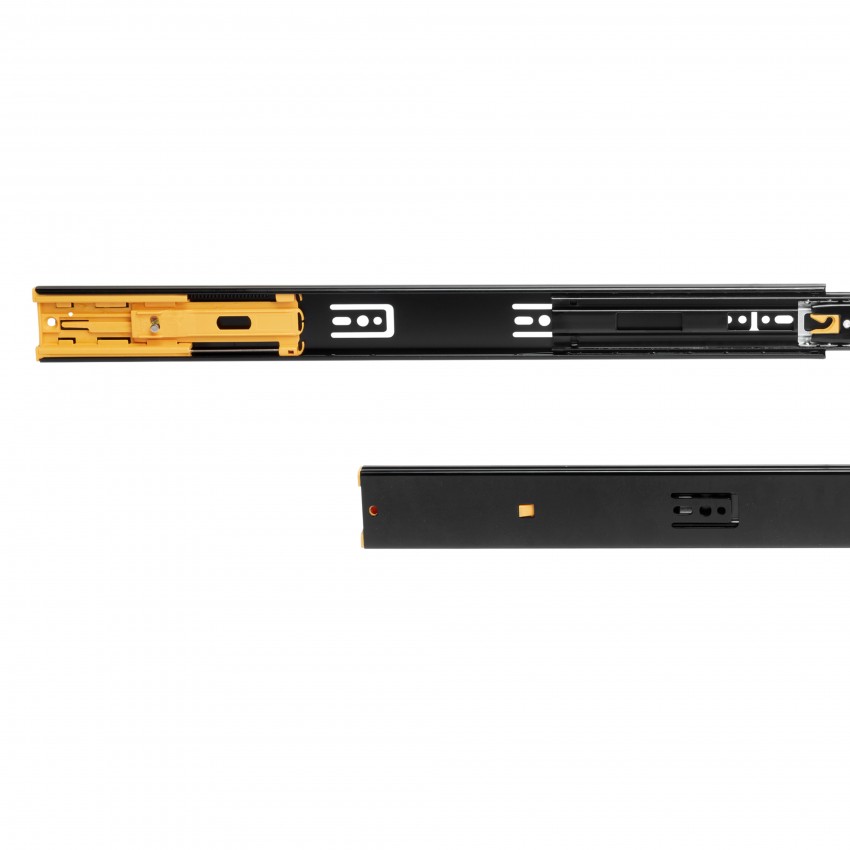 Lodīšu vadotnes pilna izvilkuma ar bremzi, melna