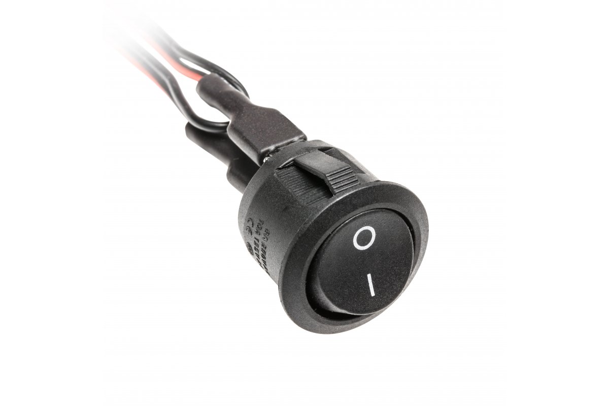 Strāvas slēdzis, 12V, 3A, ar kabeli 10 cm mini AMP