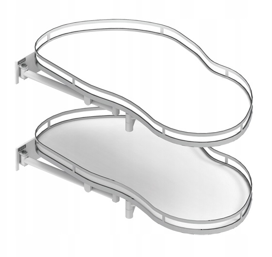 Stūra grozs ERGO Corner Optima 800/450 mm, kreisais, hromēts/balts