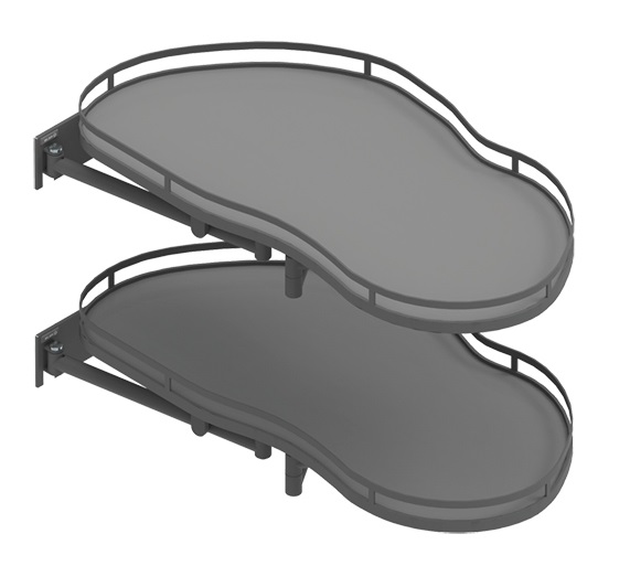 Stūra grozs ERGO Corner Optima 1000/600 mm, kreisais, grafīts