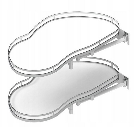 Stūra grozs ERGO Corner Optima 800/450 mm, labais, hromēts/balts