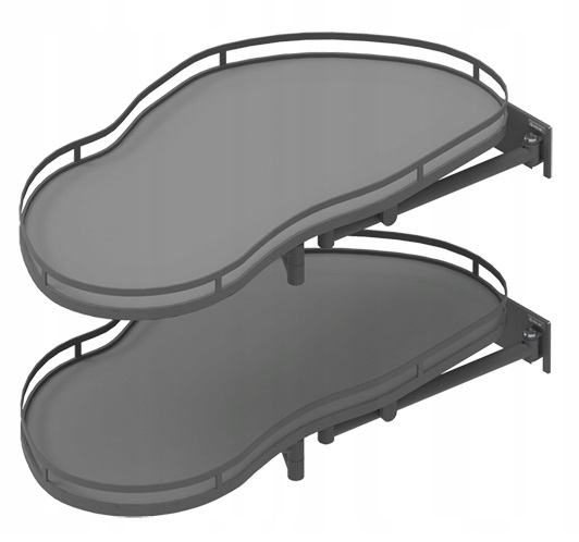 Stūra grozs ERGO Corner Optima 1000/600 mm, labais, grafīts