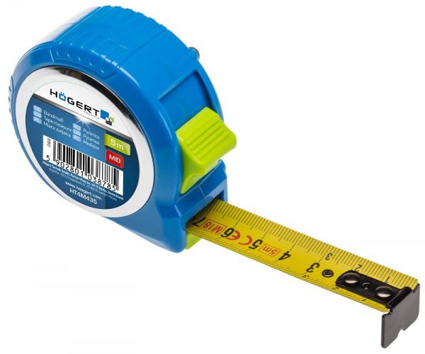 Mērlente automātiska lentes atgriešana ar fiksatoru 5m*19mm, MID