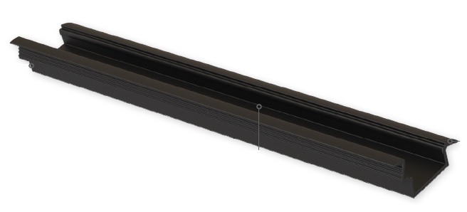 Profils LED lentām LUMINO, iegremdētais lenķa, 2 metri