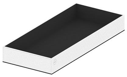 Ieliktnis B2 vidējais aksesuāriem (200x460x58mm) āda / samta, balta / melna