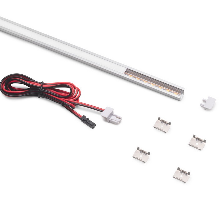 Pyxis iefrēzējams profils ar LED lentu, L- 2.3m, 4000K neitrālā gaisma, 24V DC