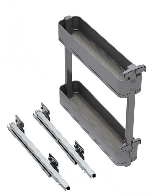 Izvelkams grozs Harmony 150mm korpusam, vadotnes ar bremzi kreisajā pusē