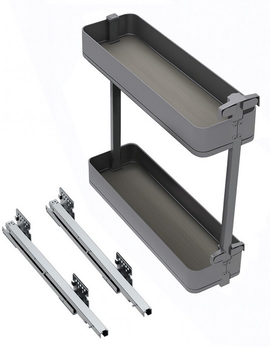 Izvelkams grozs Harmony 200mm korpusam, vadotnes ar bremzi kreisajā pusē