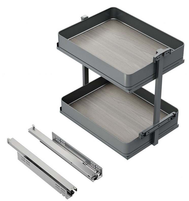 Izvelkams grozs Harmony 400mm korpusam, vadotnes ar bremzi