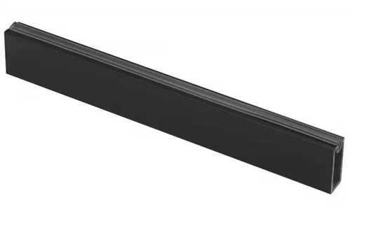 Gardrobes stienis ar pretslīdes ieliktni 3.0m, 12x32mm, melns matēts
