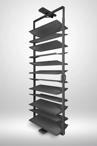 ELITE grozāms plaukts apaviem, 12 plaukti, H=1890-2040mm, klusa aizvēršana